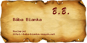 Bába Bianka névjegykártya