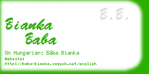 bianka baba business card